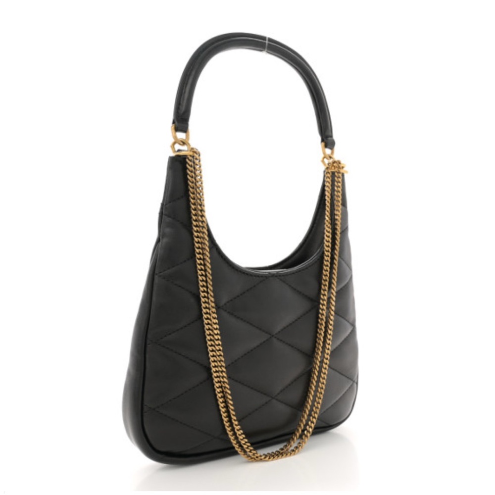 Yves Saint Laurent Black and Gold Quilted Shoulder Bag - Picture 5 of 12
